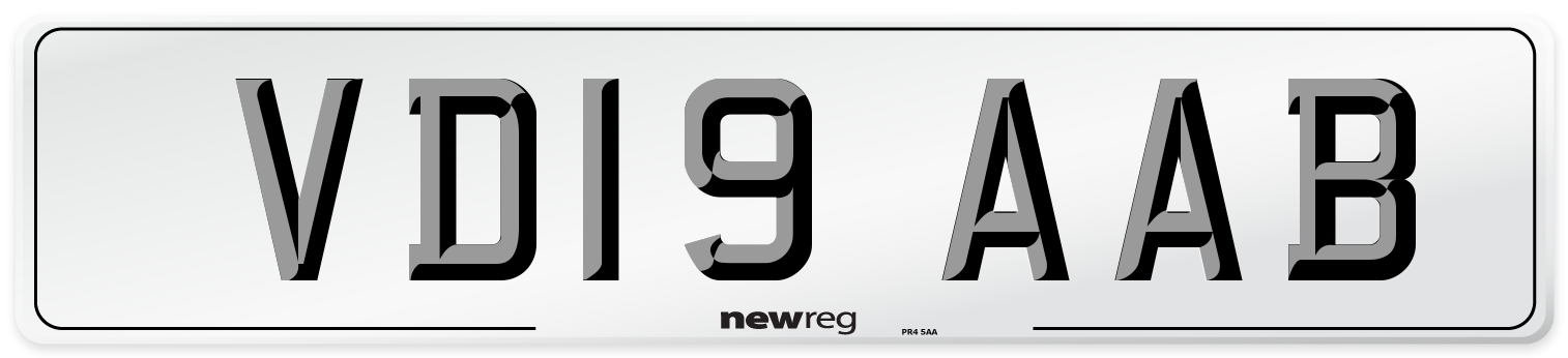 VD19 AAB Number Plate from New Reg